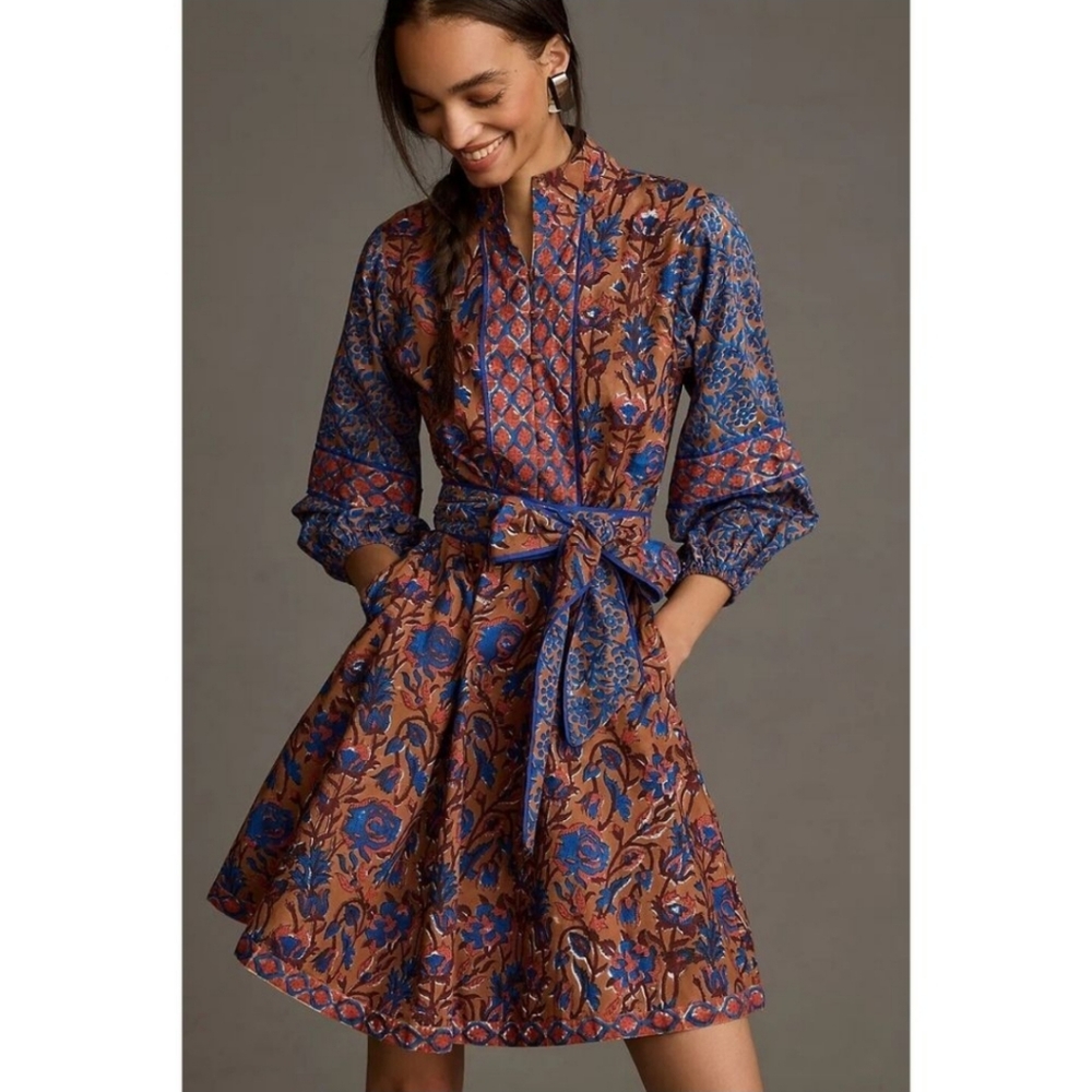 Anthropologie Sue Sartor Flounce Shorty Dress